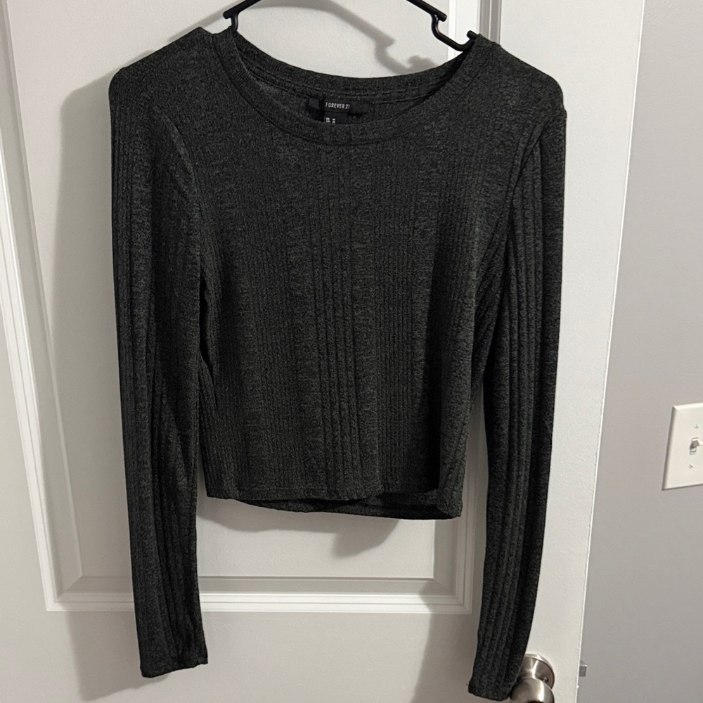 Forever 21 Dark Gray Long Sleeve Top